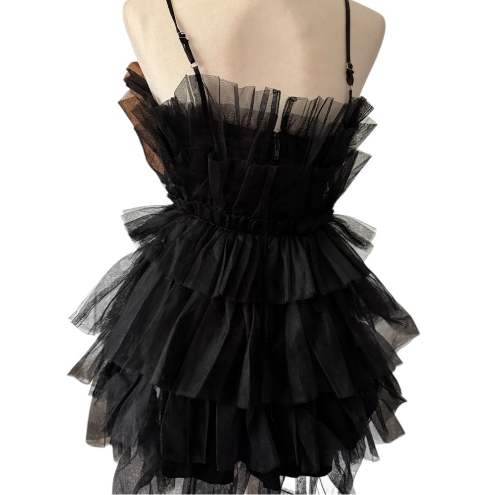 Altar’d State Gigi  Black Tiered Tulle Dress | S - Picture 3 of 6